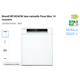 Lave Vaisselle BRANDT JAMAIS SERVI BF3424CW